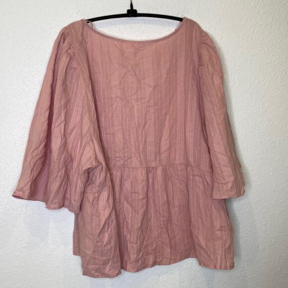 Mi Ami x Francesca’s Pink Blush Button Balloon Sleeve Blouse NWT Sz 3X - Picture 7 of 14